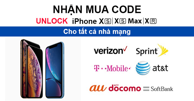 Nhận Mua Code Unlock iPhone XS Max XS XR Tất Cả Nhà Mạng